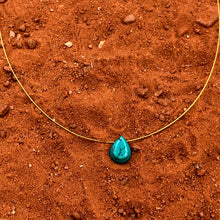 Load image into Gallery viewer, Floating Turquoise Teardrop Necklace