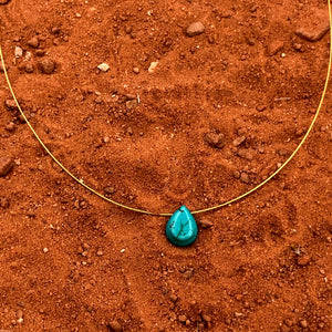 Floating Turquoise Teardrop Necklace