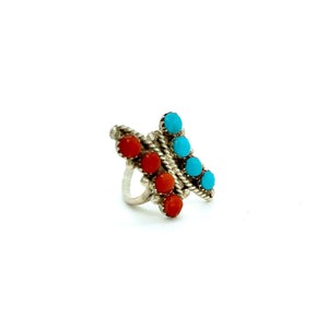 Coral + Turquoise Ring