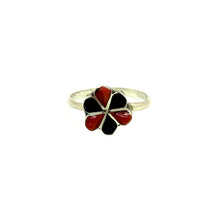 Load image into Gallery viewer, Black &amp; Red Flower Ring