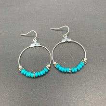 Load image into Gallery viewer, Simple Turquoise Hoop Earrings