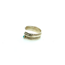 Load image into Gallery viewer, Dainty Turquoise Feather Ring