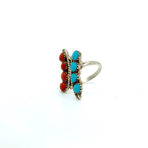 Coral + Turquoise Ring