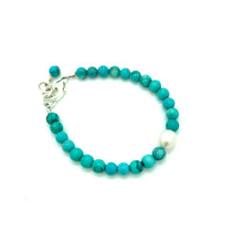 Load image into Gallery viewer, Aqua Pearl Baby Bracelet