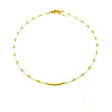 Load image into Gallery viewer, Gold Bar Beaded Necklace