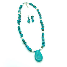 Load image into Gallery viewer, Turquoise &amp; Pearl Necklace Set