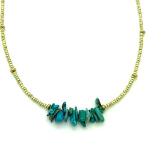 Load image into Gallery viewer, Golden Turquoise Beaded Necklace