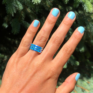 Blue Opal Tiered Ring