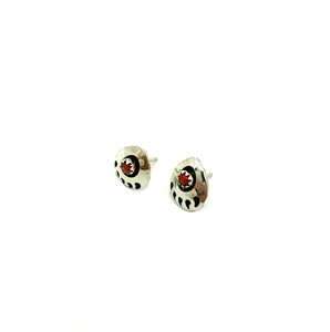 Petite Coral Bear Claw Studs