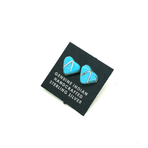 Turquoise Love Heart Studs