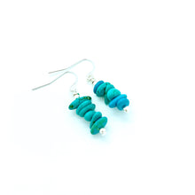 Load image into Gallery viewer, Simple Stacked Turquoise Earrings