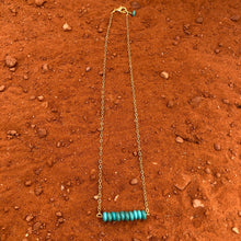 Load image into Gallery viewer, Turquoise &amp; Gold Bar Necklace