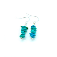 Load image into Gallery viewer, Simple Stacked Turquoise Earrings