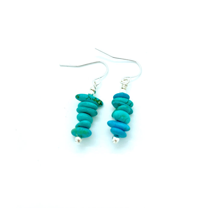 Simple Stacked Turquoise Earrings
