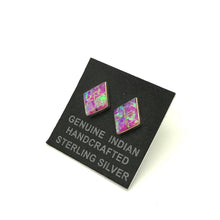 Load image into Gallery viewer, Pink Triangle Opal Studs