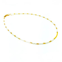 Load image into Gallery viewer, Gold Bar Beaded Necklace