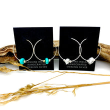 Load image into Gallery viewer, Turquoise Stone Hoops