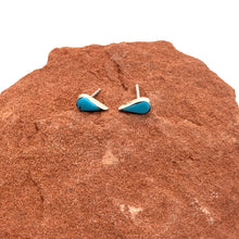 Load image into Gallery viewer, Dainty Teardrop Turquoise Studs