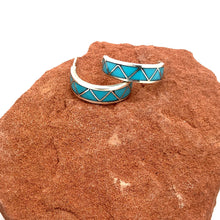 Load image into Gallery viewer, Turquoise Mountain Hoop Earrings