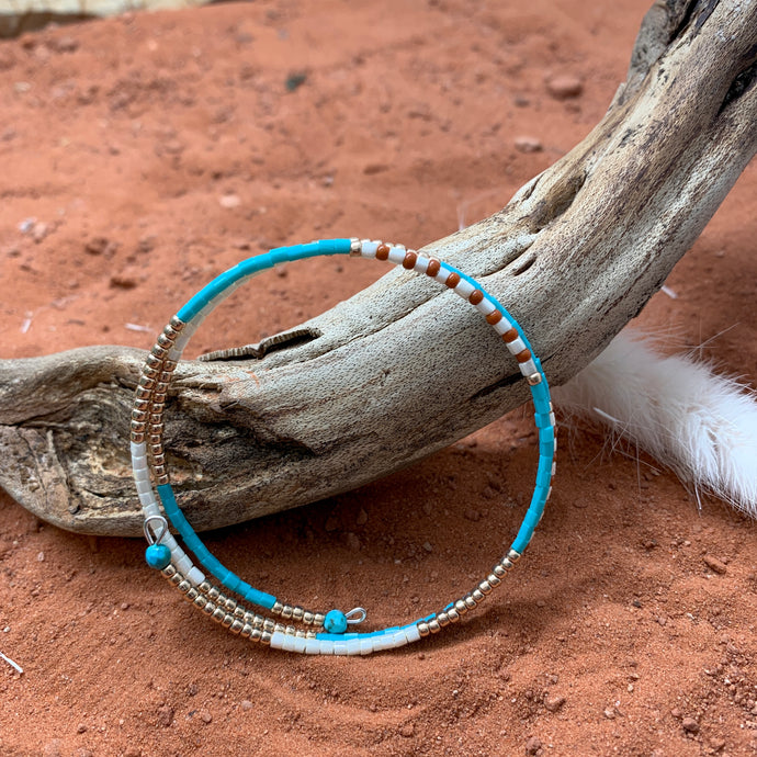 Desert Sand Beaded Wrap Bracelet