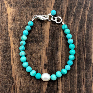Aqua Pearl Baby Bracelet