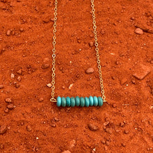 Load image into Gallery viewer, Turquoise &amp; Gold Bar Necklace
