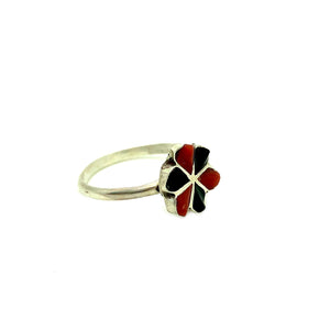 Black & Red Flower Ring