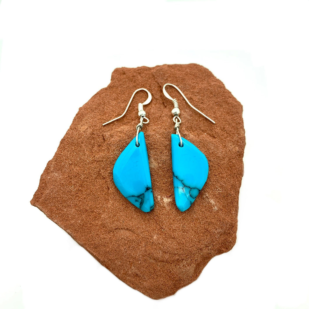 Turquoise River Slab Earrings